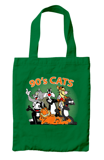 Bag with prints 90s Cats Cartoons. Animated series, cartoon, cat, cats, garfield, tom. 2070702