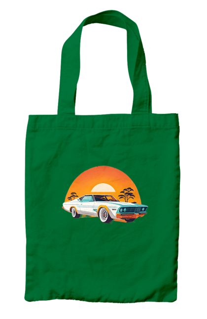 Сумка з принтом "Гарне авто на закаті". Авто, закат, солнце. 2070702