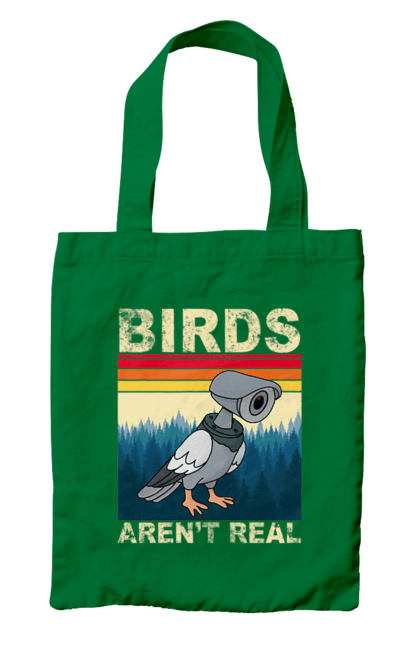 Bag with prints Birds aren't real. Bird, camcorder, camera, conspiracy, pigeon, reality, surveillance. 2070702