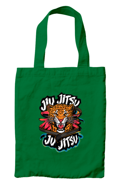 Bag with prints Jujutsu. Animal, japan, jiu jitsu, jujutsu, leopard, martial arts, ninja, samurai, sport. 2070702