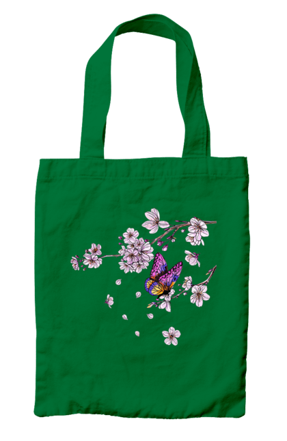 Сумка з принтом "Метелик І Сакура". Весна, дерево, метелик, сакура. 2070702