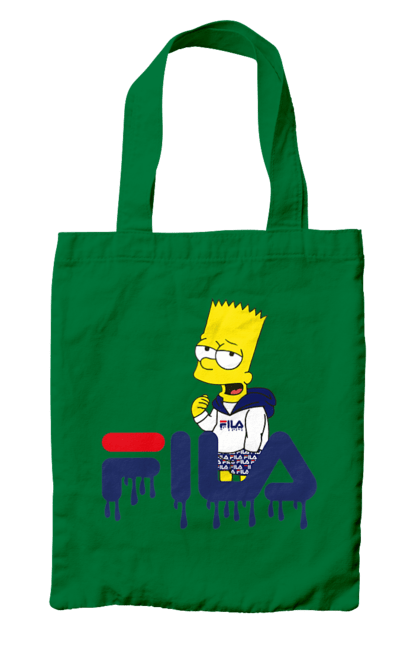 Сумка с принтом Барт FILA. Bart, simpsons, барт, мультфильм, симпсоны, спорт, спортивная одежда. 2070702