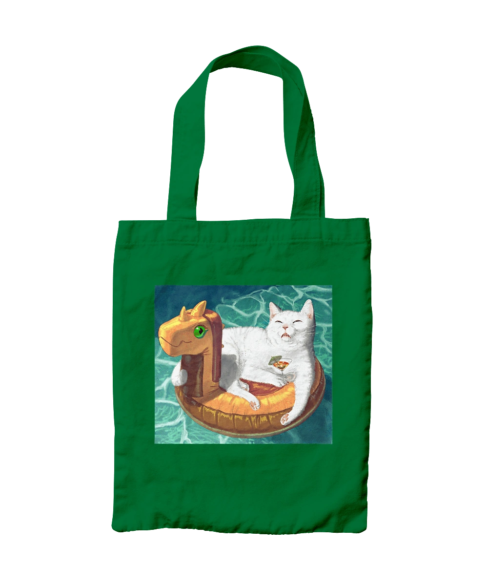 Білий кіт у плавальному колі, на відпочинку