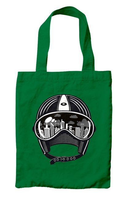 Сумка з принтом "Шолом І Місто". Місто, швидкість, шолом. 2070702