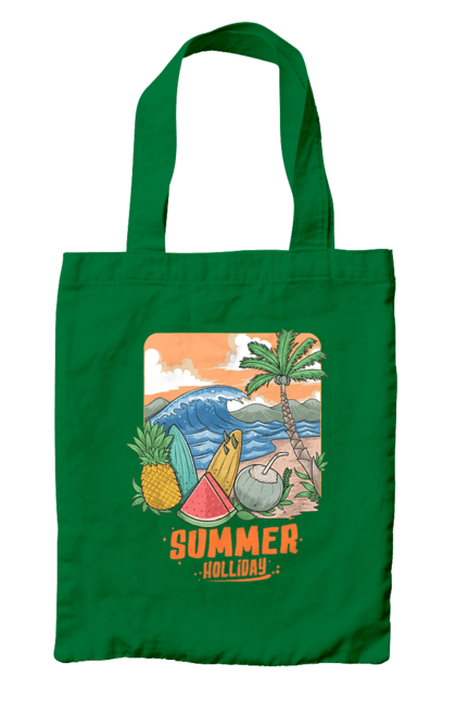 Bag with prints Summer Holidays. Palm, sea, summer, waves. 2070702