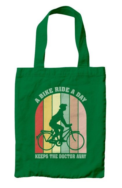 Сумка з принтом "Поїздка на велосипеді". Велопрогулянка, велосипед, здоровий спосіб життя, зож, поїздка на велосипеді. 2070702