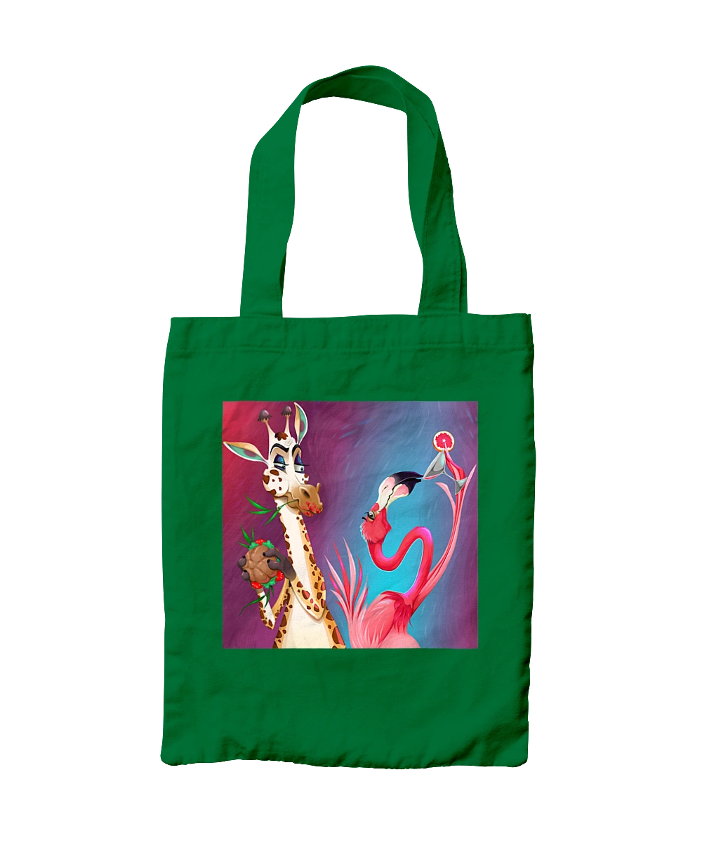 Giraffe And Flamingo At The Party