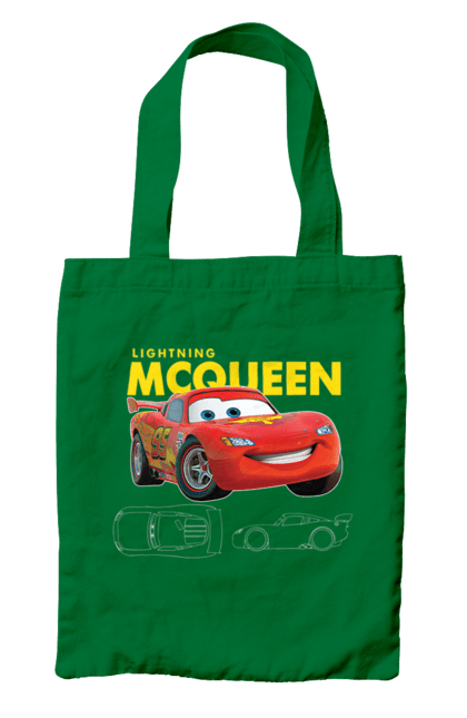 Сумка с принтом Молния Маккуин. Lightning mcqueen, гонки, молния маккуин, мультик, мультфильм, спорт, тачки. 2070702