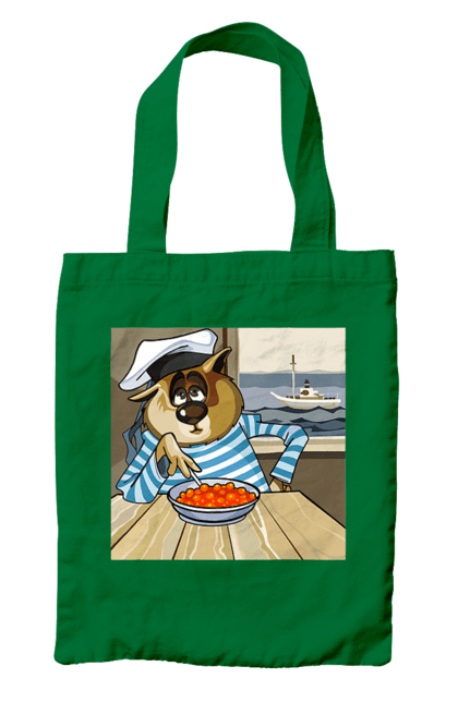 Сумка з принтом "Кот Моряк, На Кораблі Їсть Червону Ікру". Ікра, кіт, корабель, моряк. 2070702