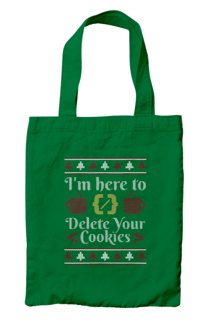 Сумка з принтом "Я тут щоб з'їсти твої кукі". 404, ай ті, айтішник, бінарний, код, програміст, розробник, хакер. 2070702