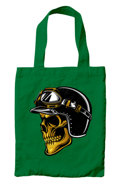 Сумка з принтом "Череп в мотошоломі". Крутий, очі, череп, шолом. 2070702