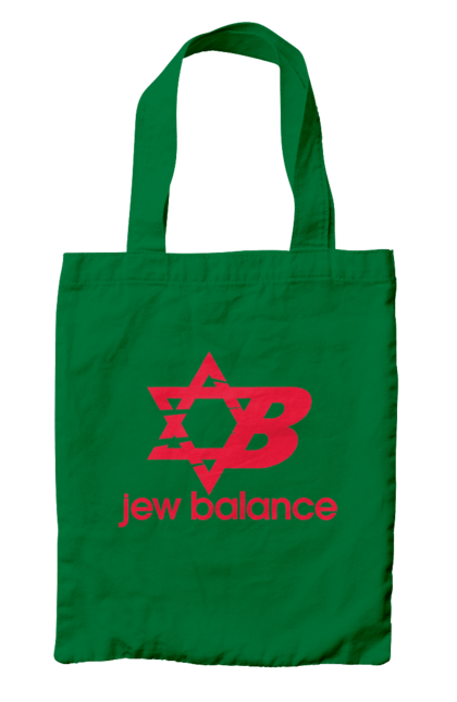 Сумка з принтом "Jew Balance Red". New balance, гумор, еврейські, жарти, жартівливі, літні, прикольні, червоний. 2070702