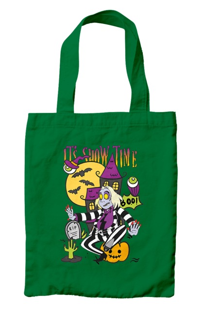 Bag with prints Beetlejuice. Beetlejuice, comedy, ghost, horror, movie, tim burton, warner bros. 2070702