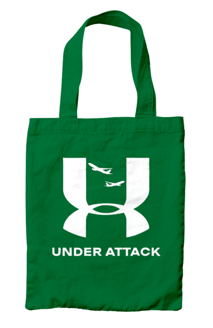 Сумка з принтом "Under Attack white". Андер армор, бренди, гумор, приколи, прикольні, ундер армор. 2070702