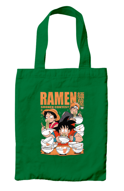 Bag with prints Ramen. Anime, characters, food, goku, luffy, manga, naruto, ramen. 2070702