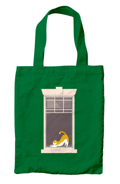 Сумка з принтом "Кіт В Вікні". Вікно, кіт, потягушки, рудий. 2070702