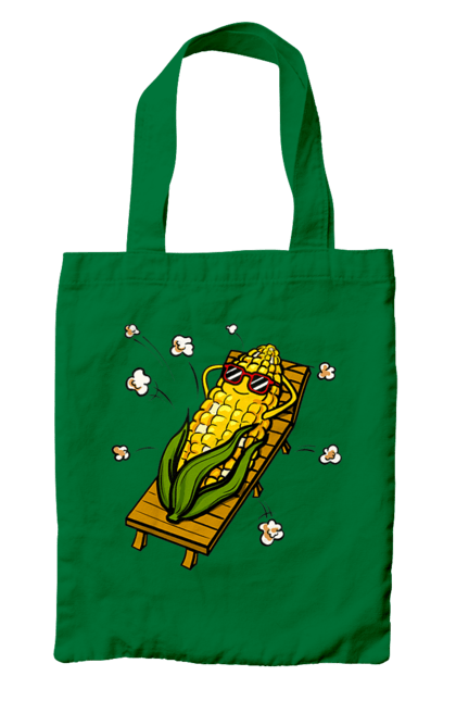 Сумка з принтом "Кукурудза Загоряє На Лежаках". Кукурудза, лежак, попкорн. 2070702