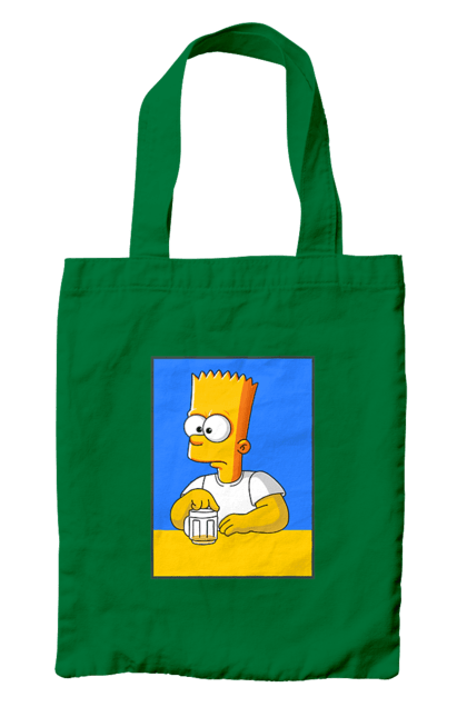 Сумка з принтом "Барт любитель пива". Барт, барт сімпсон, мультперсонажі, мультфільми, сімпсони, український прапор. 2070702
