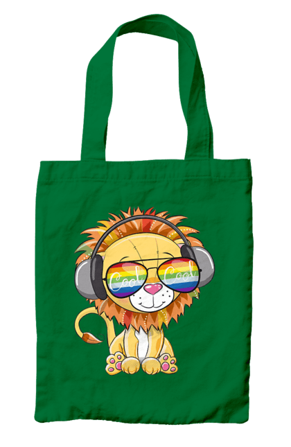 Сумка з принтом "Левеня В Окулярах І Навушниках". Лев, левеня, навушники, окуляри. 2070702