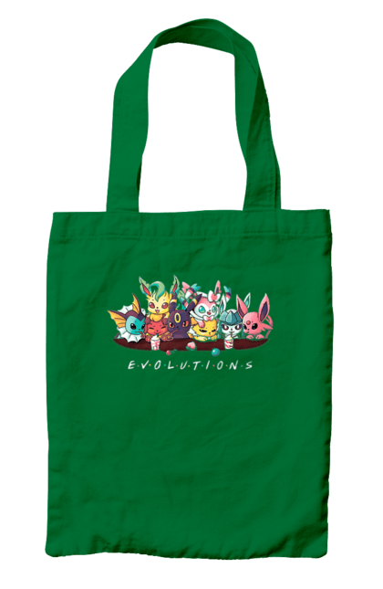 Сумка с принтом Покемон Эволюция. Аниме, видеоигра, герои видеоигры, для детей, игра, карманный монстр, ловить покемонов, манга, покемон. 2070702