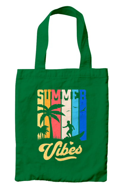 Bag with prints Summer Vibes Beach. Beach, sea, summer, surfing, tropics, vacation. 2070702