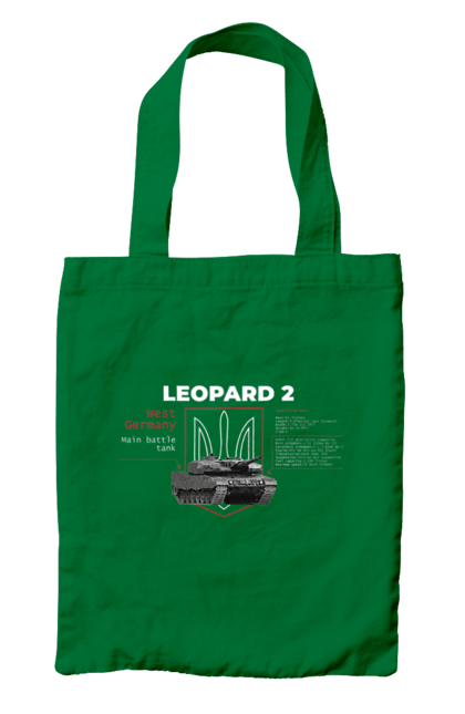 Сумка з принтом "Leopard 2 англійська". Leopard 2, залужний, зброя, танк. 2070702