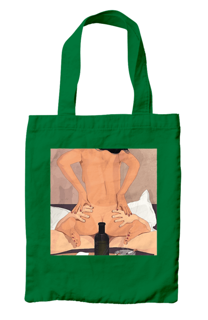 Сумка з принтом "Гола Дівчина, Пляшка І Сигарети". Гола, зверху. 2070702