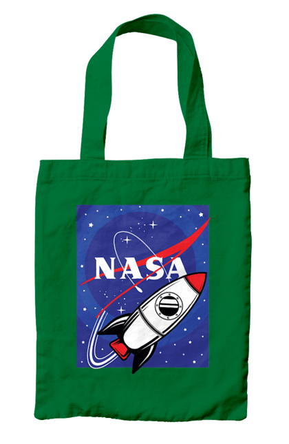 Bag with prints NASA. Aeronautics, astronautics, aviation, nasa, research, rocket, science, space, technologies, usa. 2070702