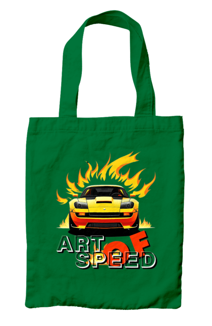 Bag with prints Car on fire. Car, fire, speed, sport car, sports car. 2070702