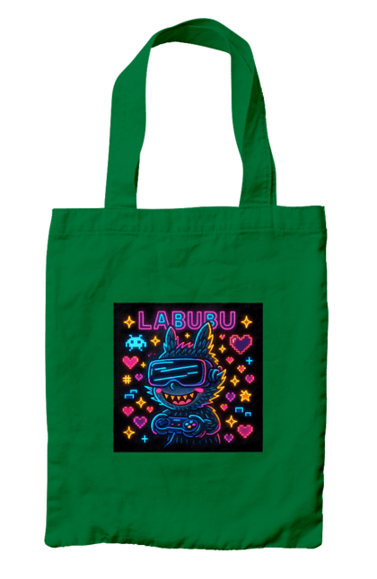 Сумка з принтом "Лабубу". Vrочки, геймеркультура, геймпад, іконкиаркади, кіберарт, лабубу, неонгеймінг, піксельарт, ретроаркада, світиться. 2070702