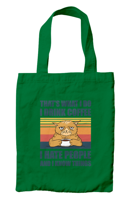 Сумка з принтом "Невдоволений кіт". Angular, c, css, html, it, javascript, jquery, php, python, react, svelt, vue, айтишник, айті, гумор, код, кодувати, прогер, програміст, програмісти, ти ж, ти ж програміст, тиж програміст. 2070702