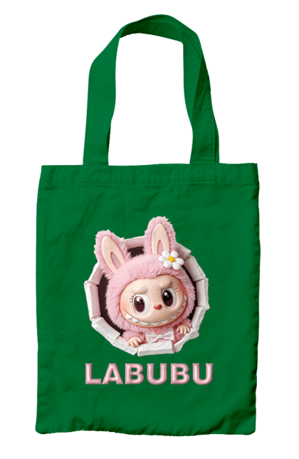 Сумка з принтом "Лабубу". Іграшка лабубу, лабубу, лабубу кока кола, мерч лабубу, мила, рожева лабубу, смішна лабубу. 2070702