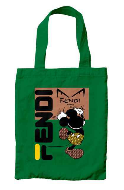 Сумка з принтом "Fendi Міккі Маус". Fendi, mickey mouse, бренд, будинок моди, італія, люкс, міккі маус, мода, сумка, фенді. 2070702