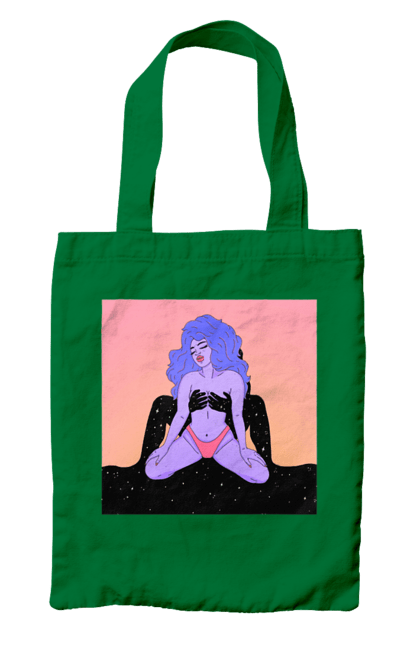 Сумка з принтом "Фіолетова Дівчина В Трусиках". Інопланетянка, у трусах. 2070702