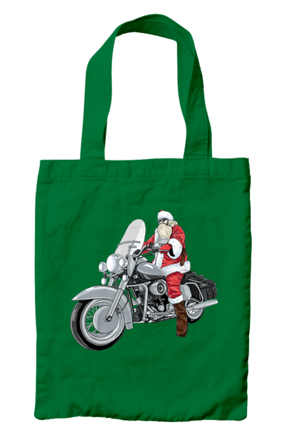 Сумка з принтом "Санта На Мотоциклі". Мотоцикл, новий рік, санта, свято. 2070702