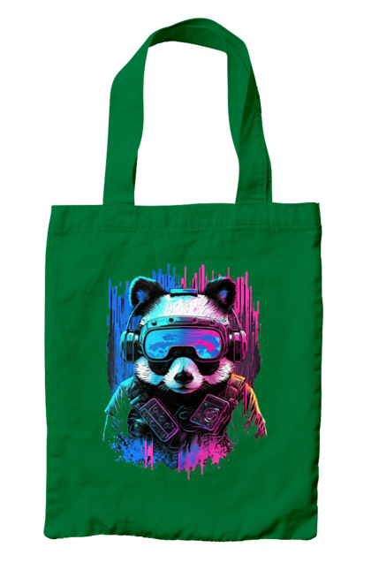 Сумка з принтом "Панда в VR шолом". Віртуальна реальність, гік, панда, персонаж, шолом. 2070702