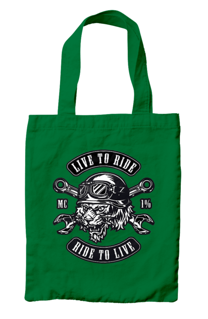 Сумка з принтом "Жити, Щоб Їздити, Тигр". Їздити, мопед, тигр. 2070702