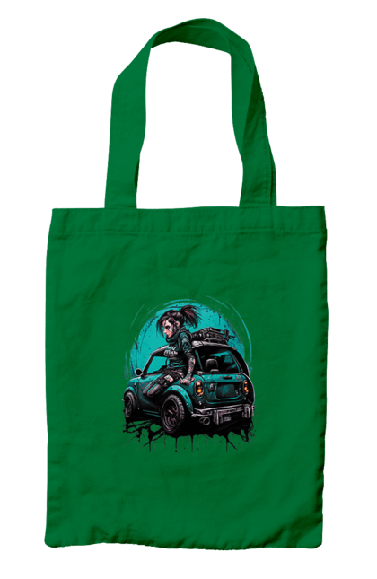 Bag with prints Cyberpunk girl. Art, cyberpunk, games, girls, graphics, picture. 2070702