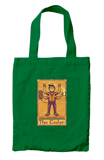 Сумка з принтом "Карта таро  кодер". Ай ті, айтішник, карта таро, код, програміст, хакер. 2070702