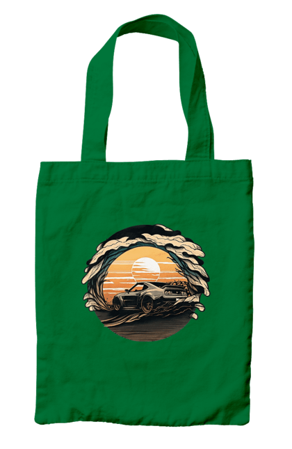 Сумка з принтом "Додж на заході сонця". Авто, автомобіль, додж, машина, машини. 2070702