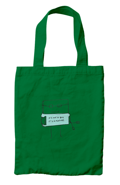 Сумка з принтом "Це не баг це фіча". Angular, c, css, html, it, javascript, jquery, php, python, react, svelt, vue, айтишник, айті, гумор, код, кодувати, прогер, програміст, програмісти, ти ж, ти ж програміст, тиж програміст. 2070702