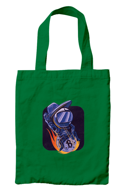 Сумка з принтом "Космо біткоїн". Биткоин, бінарний, біткоїн, біткойн, валюта, гроші, крипто, програміст, хакер. 2070702