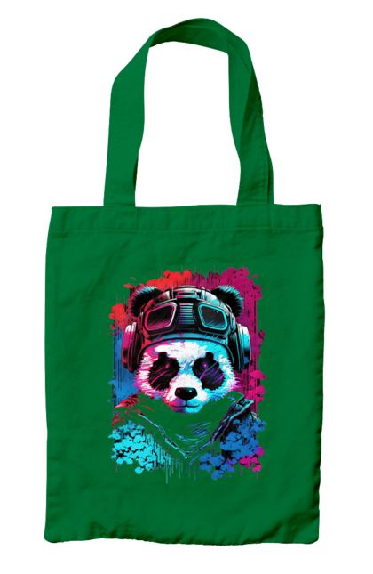 Сумка з принтом "Панда в VR шолом". Віртуальна реальність, гік, панда, персонаж, шолом. 2070702