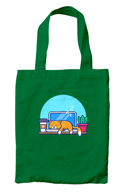 Сумка з принтом "Кіт програміст". Angular, c, css, html, it, javascript, jquery, php, python, react, svelt, vue, айтишник, айті, гумор, код, кодувати, прогер, програміст, програмісти, ти ж, ти ж програміст, тиж програміст. 2070702