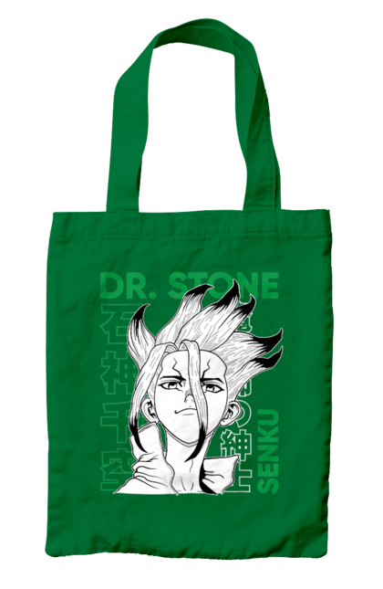 Сумка з принтом "Dr. Stone Сенку". Dr. stone, ishigami, senku, senku ishigami, аніме, доктор стоун, ісіґамі, ісіґамі сенку, манга, сенку. 2070702