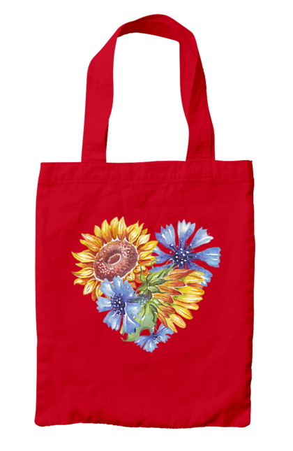 Bag with prints The heart is sunflowers and violets. Flowers, heart, i love ukraine, love, sunflower, ukraine, violets. 2070702