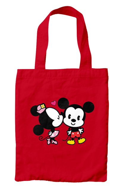 Bag with prints Mickey Mouse and Minnie Mouse. Cartoon, disney, mickey, mickey mouse, minnie mouse. 2070702