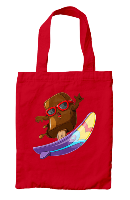 Сумка з принтом "Мороженко На Серфі". Літо, морозиво, окуляри, серфінг. 2070702
