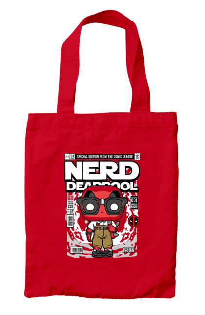 Сумка з принтом "Deadpool Nerd". Басейн, герой, дедпул, дивуватися, комікси, мем, мертвий, плівка. Funkotee