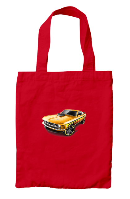 Bag with prints Ford mustang. An american legend, cult car, ford mustang, mustang, powerful car, shelby, yellow mustang. 2070702